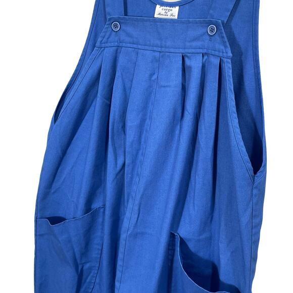 Vintage 60s Blue Cotton Blend Casual Overalls by Marion Sue- Size Small - Picture 9 of 11